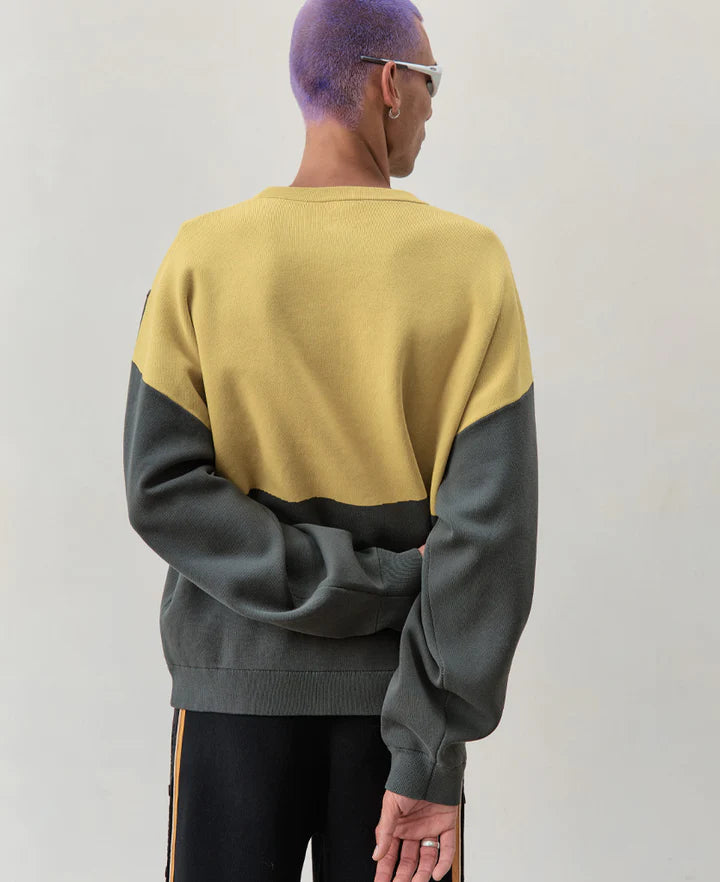 BALANCED CREW NECK FOREST/ CHARTREUSE