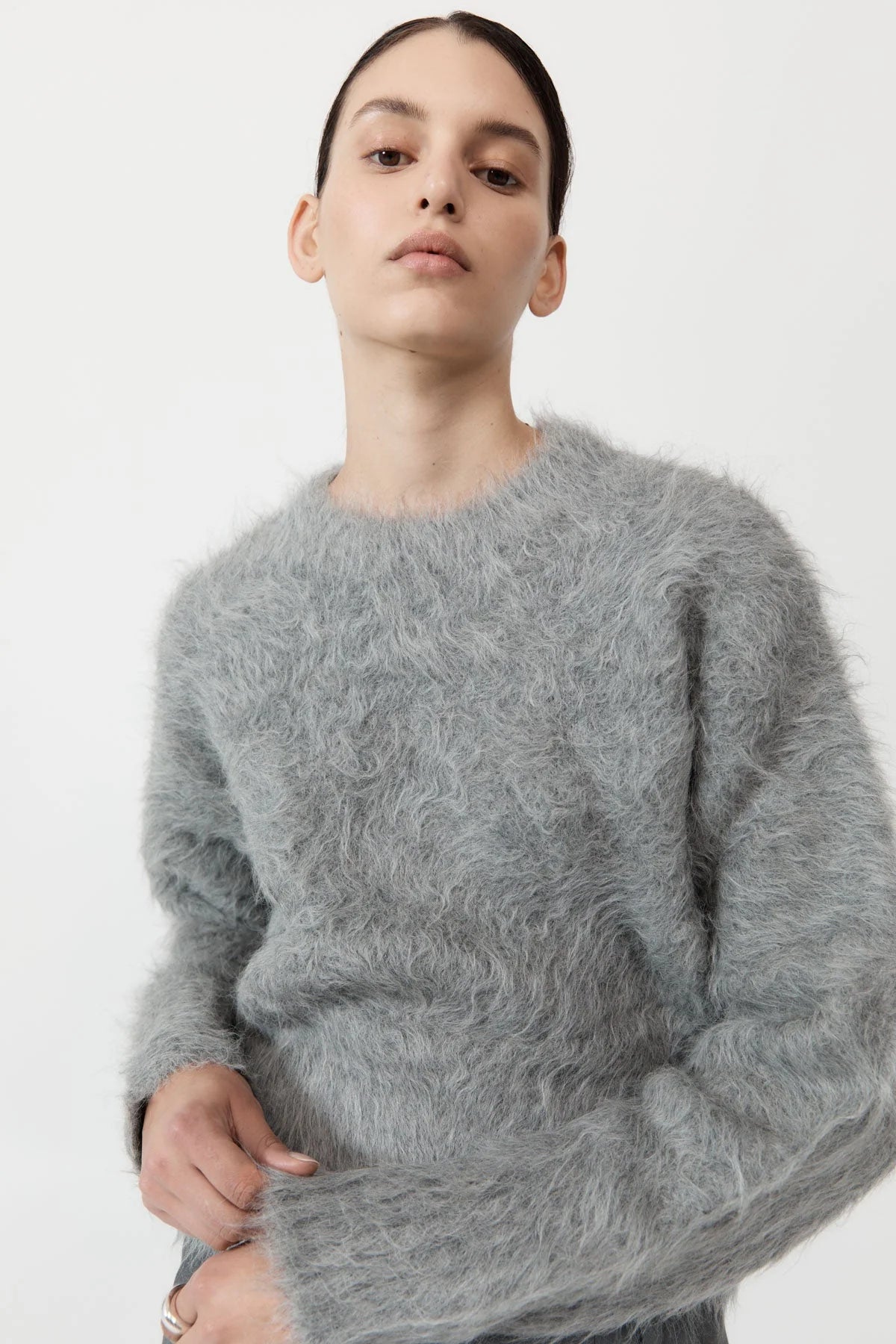 ALPACA SWEATER SOFT GREY