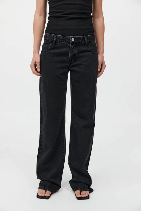 90S LOW RISE JEANS BLACK - ST.AGNI