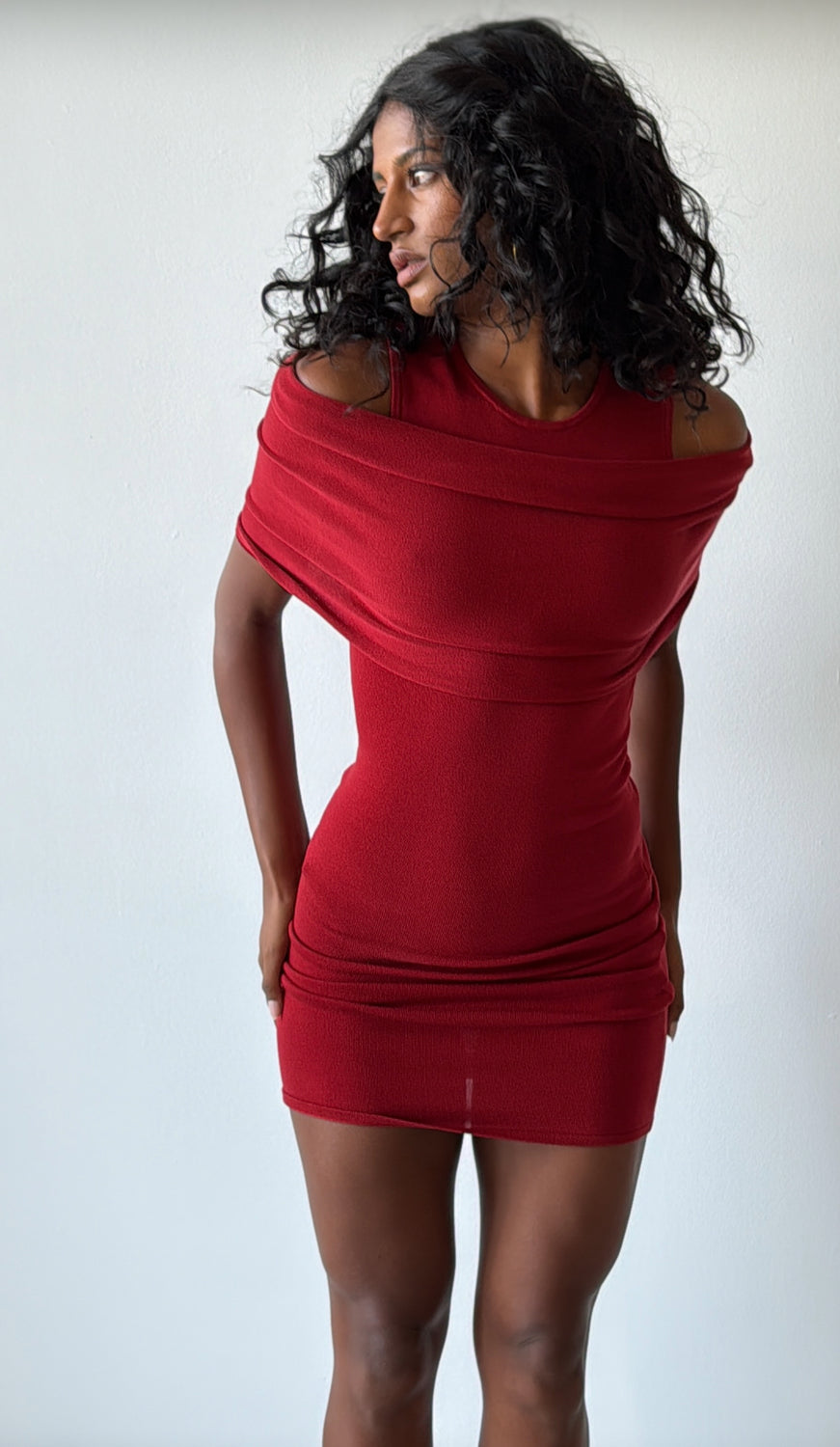 DETACHABLE LAYER KNIT DRESS - ST.AGNI