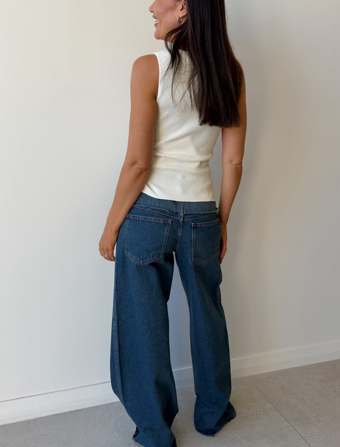 LUNA WIDE LEG JEAN WASHED INDIGO - SIR