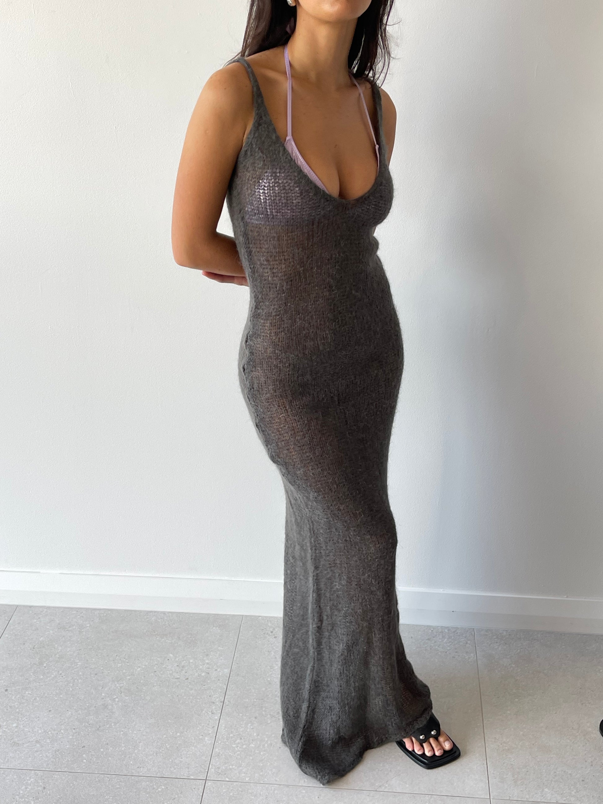 ANA MAXI DRESS DARK GREY