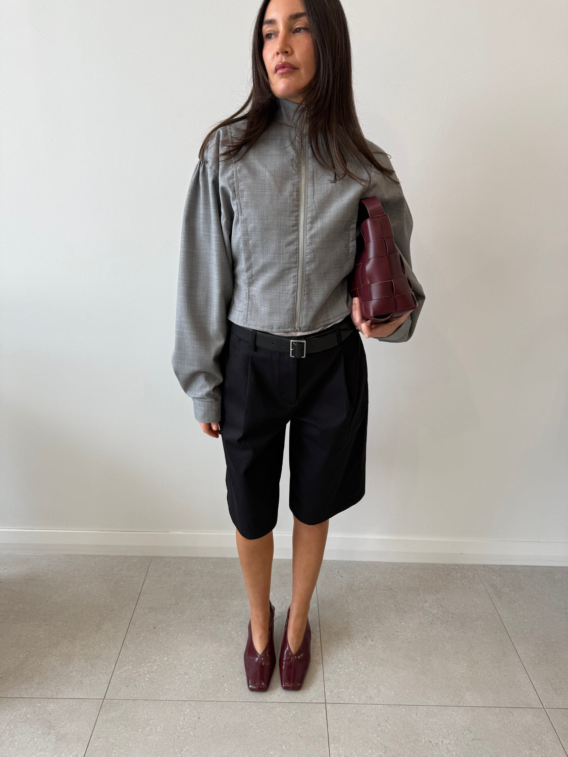 LONG CHINO SHORT BLACK - MATTEAU