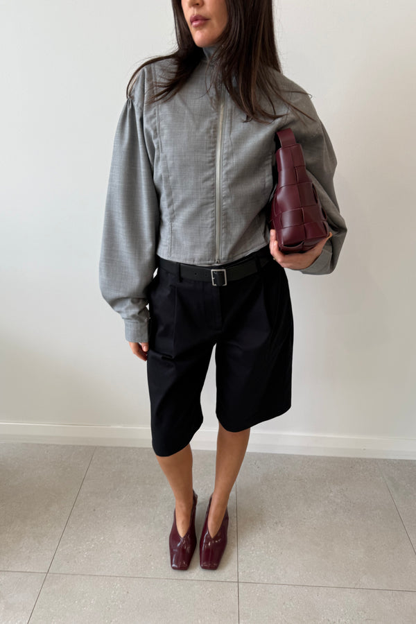 LONG CHINO SHORT BLACK - MATTEAU