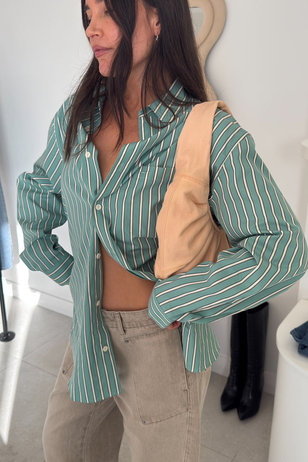 CLASSIC STRIPE SHIRT AEGEAN STRIPE - MATTEAU