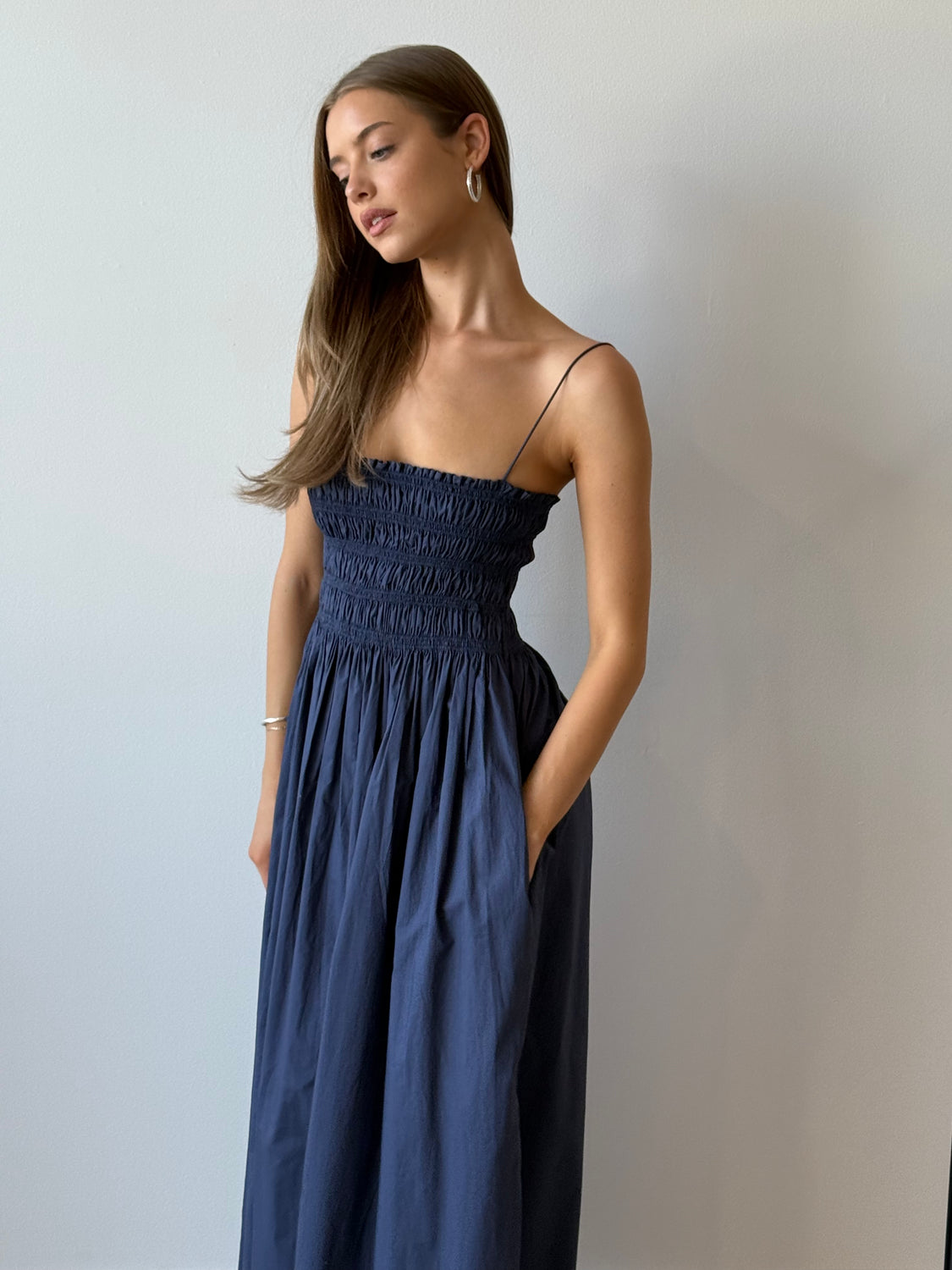 SHIRRED BODICE DRESS DUSK - MATTEAU
