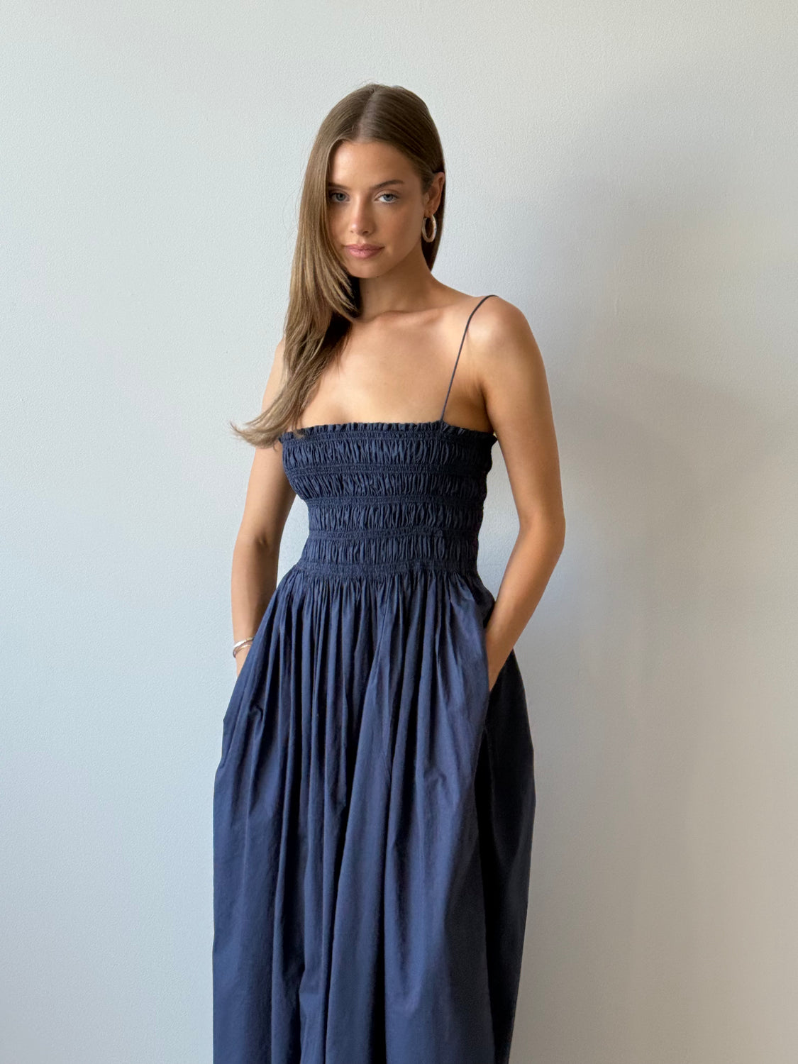SHIRRED BODICE DRESS DUSK - MATTEAU