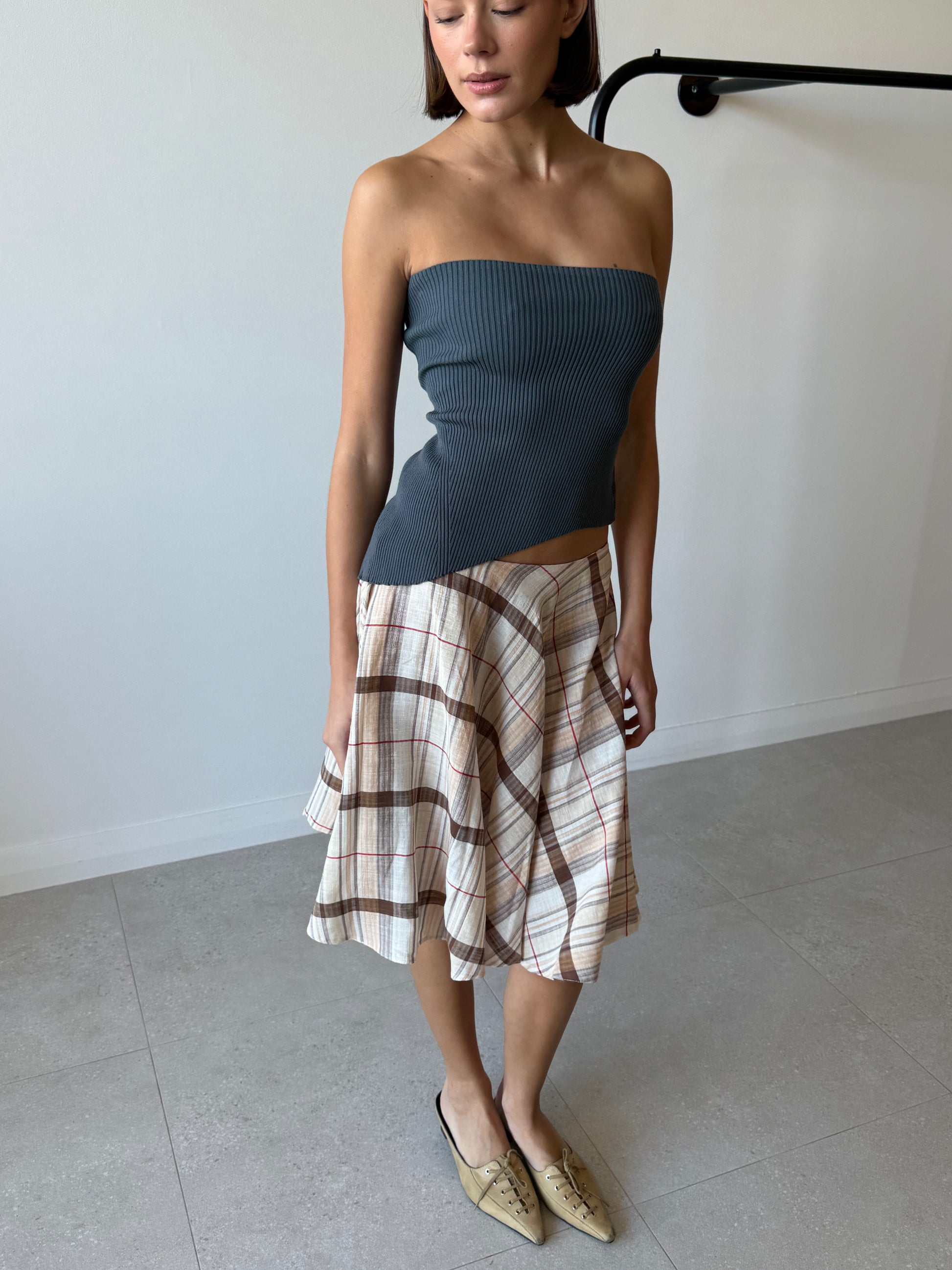 AUGUSTA MIDI SKIRT BROWN