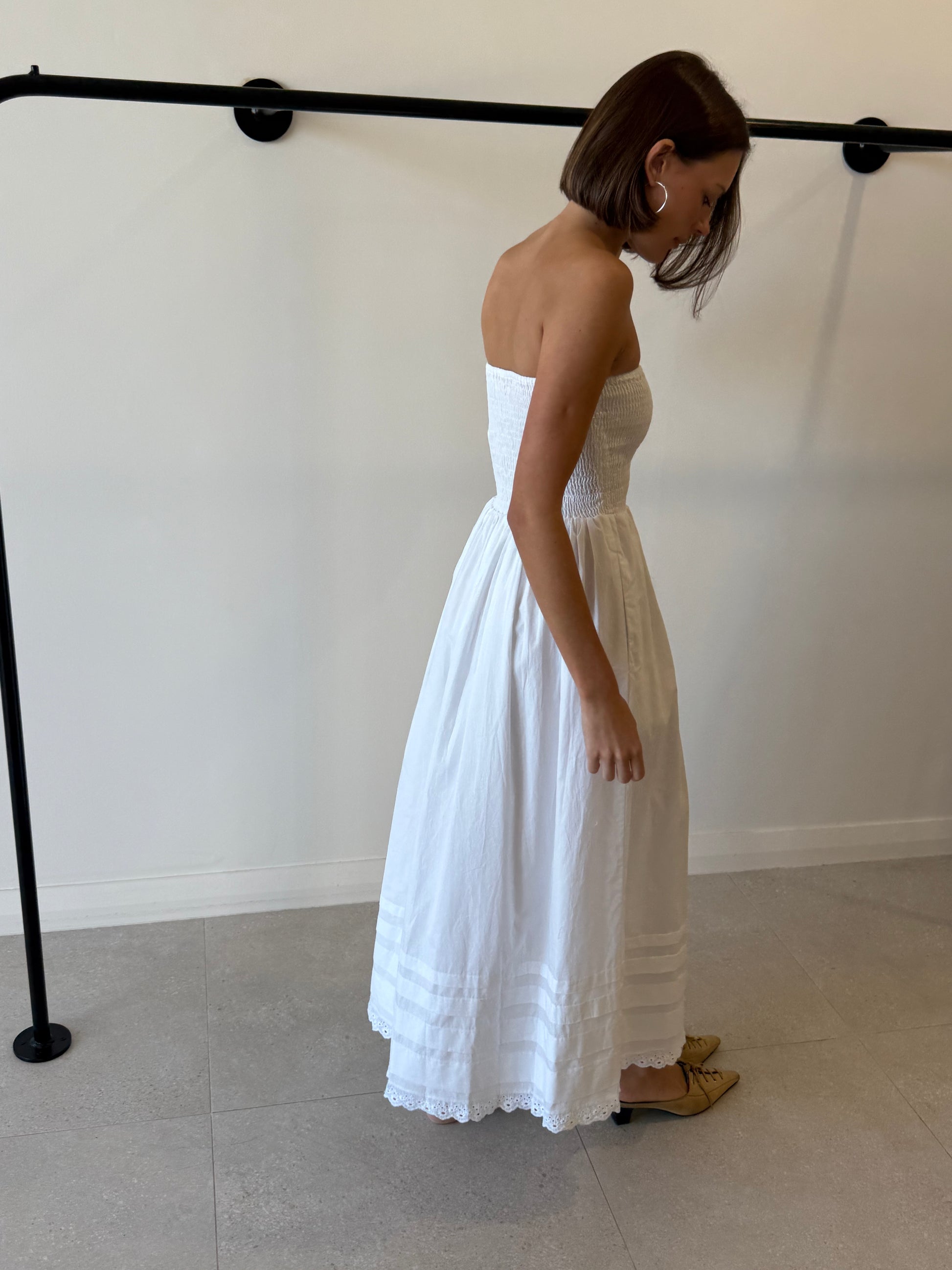 IBEN MIDI DRESS WHITE