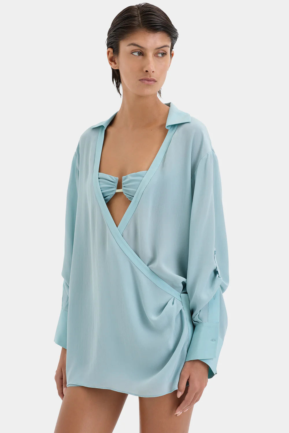 FRESCA SHIRT DRESS WASHED BLUE - SIR
