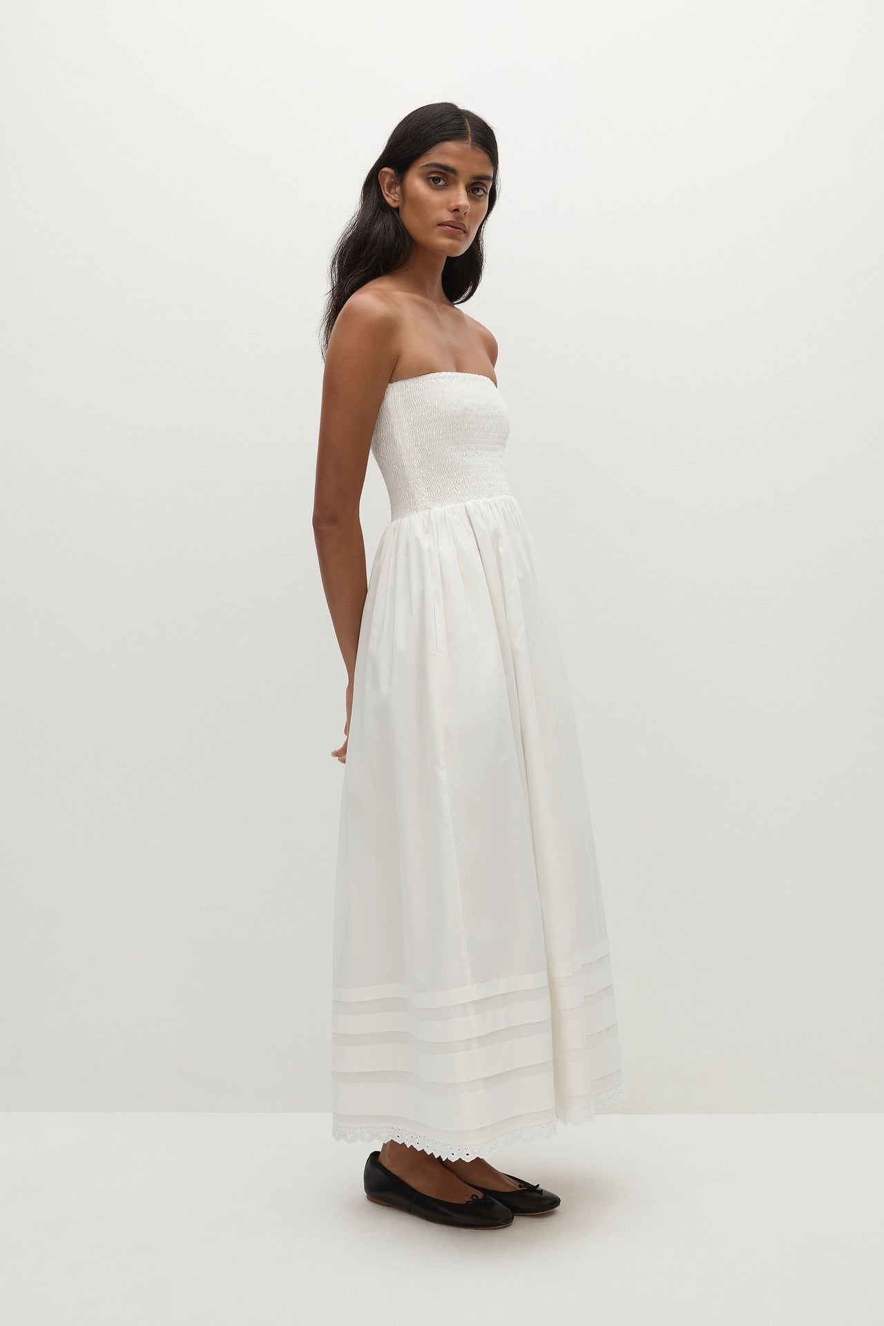 IBEN MIDI DRESS WHITE