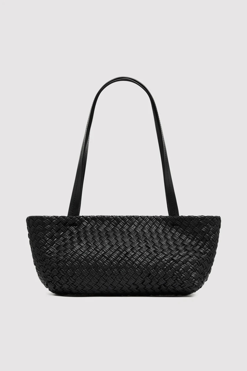 PETIT WOVEN TRAPEZE BAG BLACK - ST.AGNI