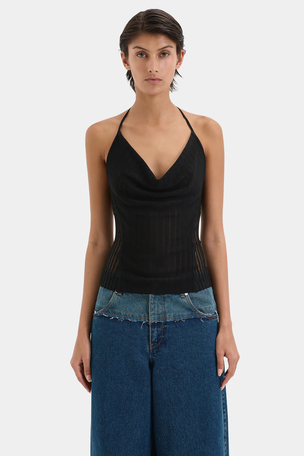 LUNA WIDE LEG JEAN WASHED INDIGO - SIR