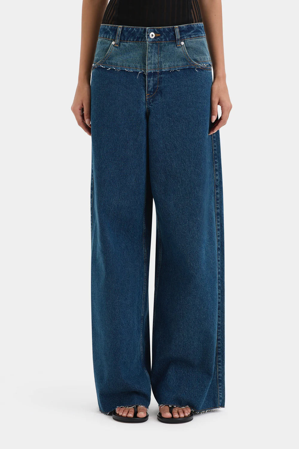 LUNA WIDE LEG JEAN WASHED INDIGO - SIR