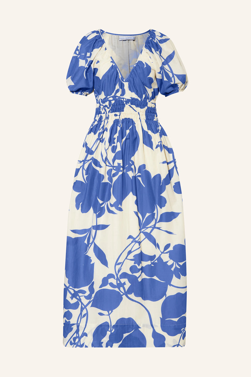 TEATRO MIDI DRESS TERMINI FLORAL BLUE - FAITHFULL THE BRAND