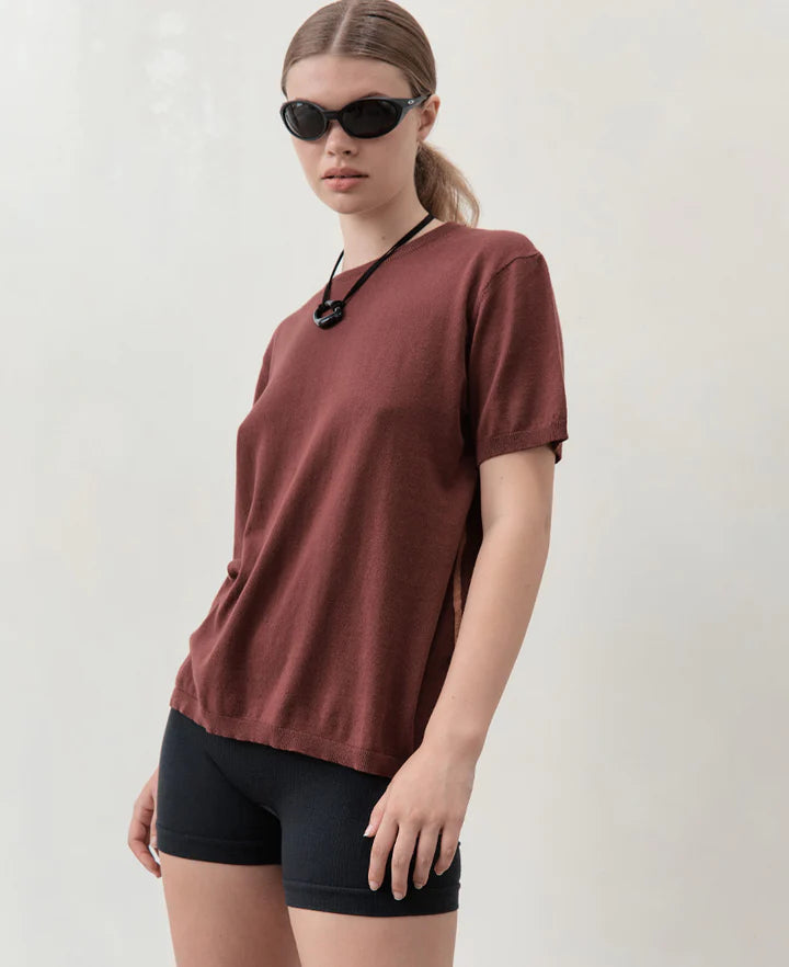 HIGHLIGHTER TEE AUBURN/MUSHROOM