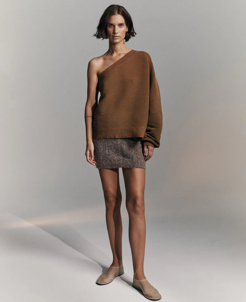 ORGANIC ASYM SWEATER FENNEL