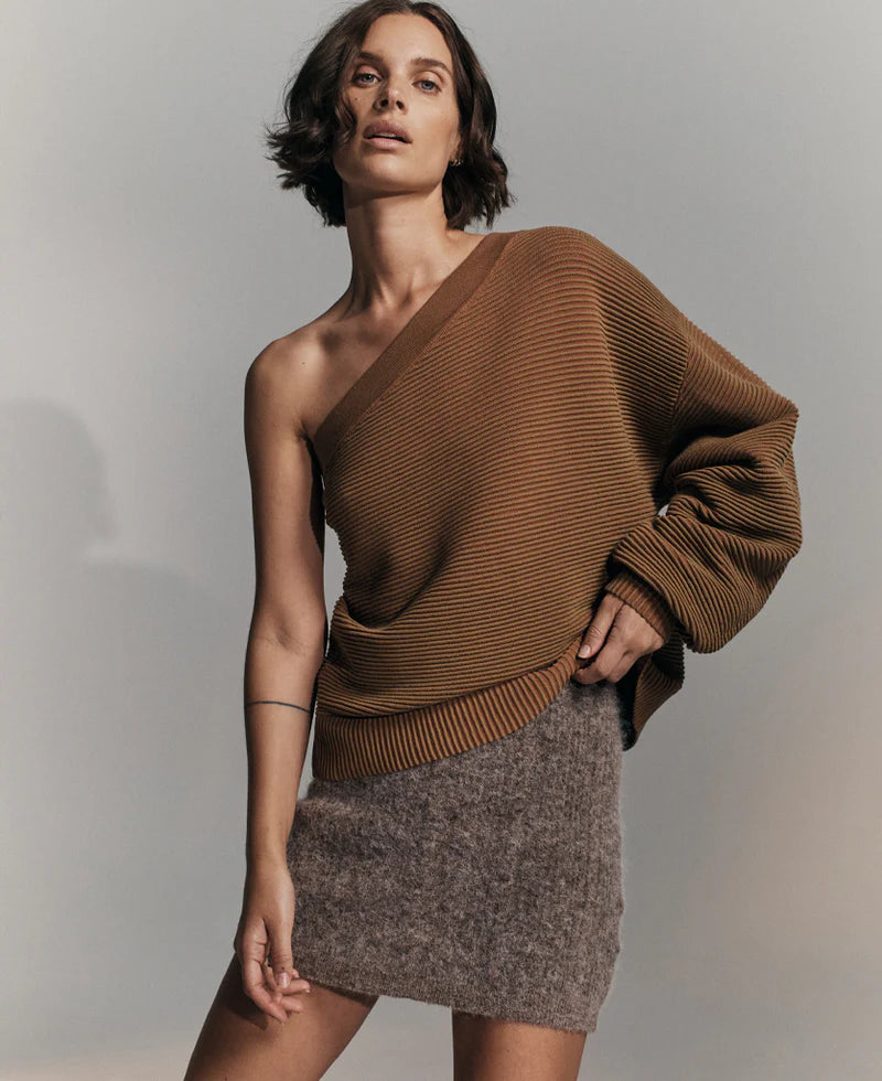 ORGANIC ASYM SWEATER FENNEL - NAGNATA