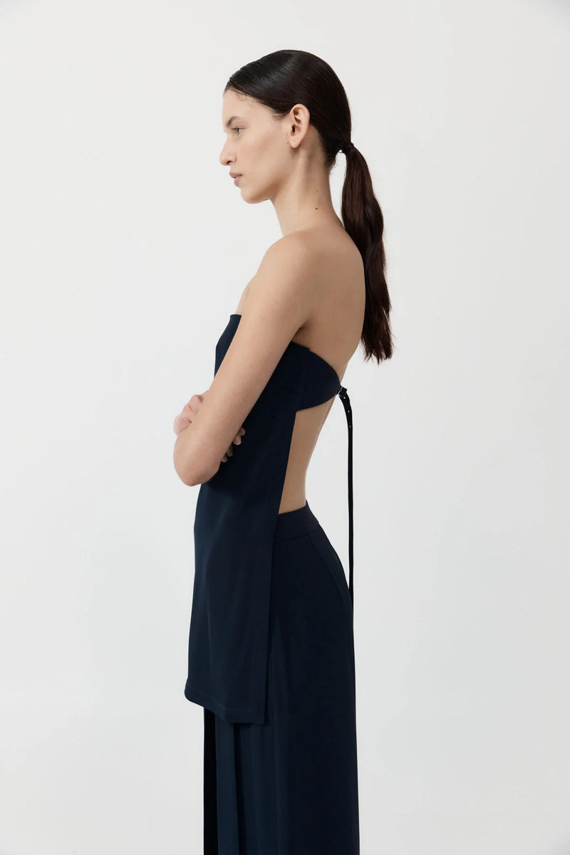 STRAPLESS BUCKLE BACK TOP INKWELL - ST.AGNI