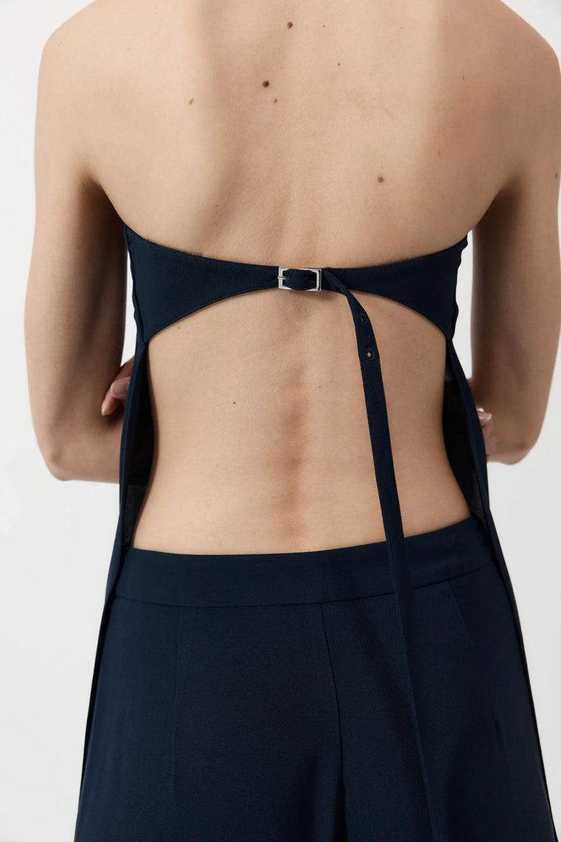 STRAPLESS BUCKLE BACK TOP INKWELL - ST.AGNI