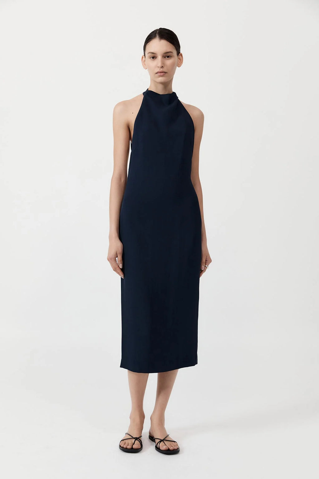 ASYMM BELT BACK DRESS INKWELL