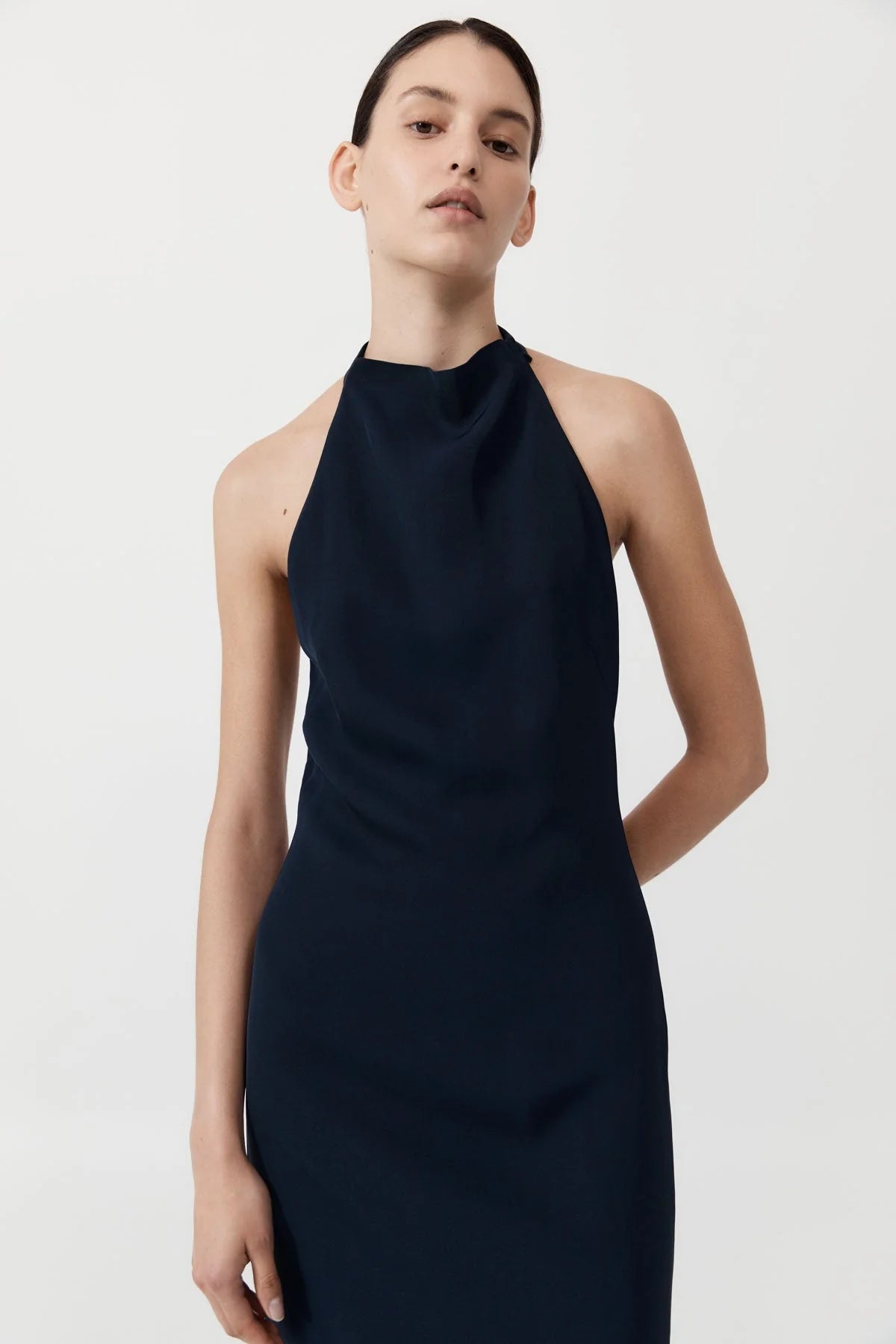 ASYMM BELT BACK DRESS INKWELL
