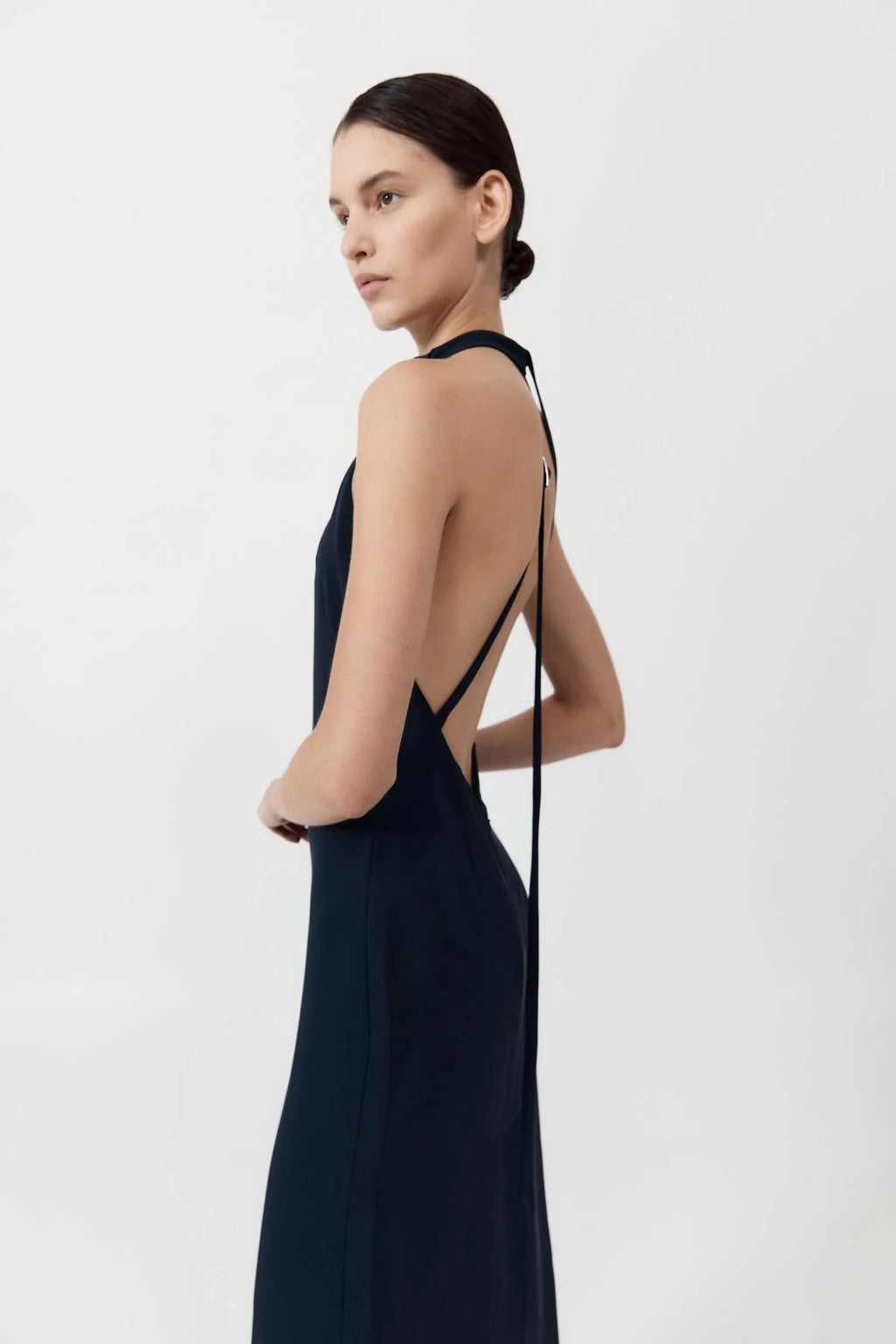 ASYMM BELT BACK DRESS INKWELL