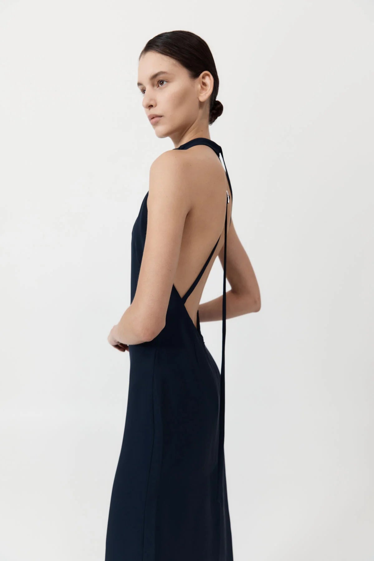 ASYMM BELT BACK DRESS INKWELL
