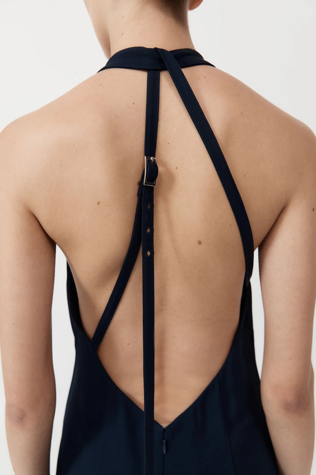 ASYMM BELT BACK DRESS INKWELL
