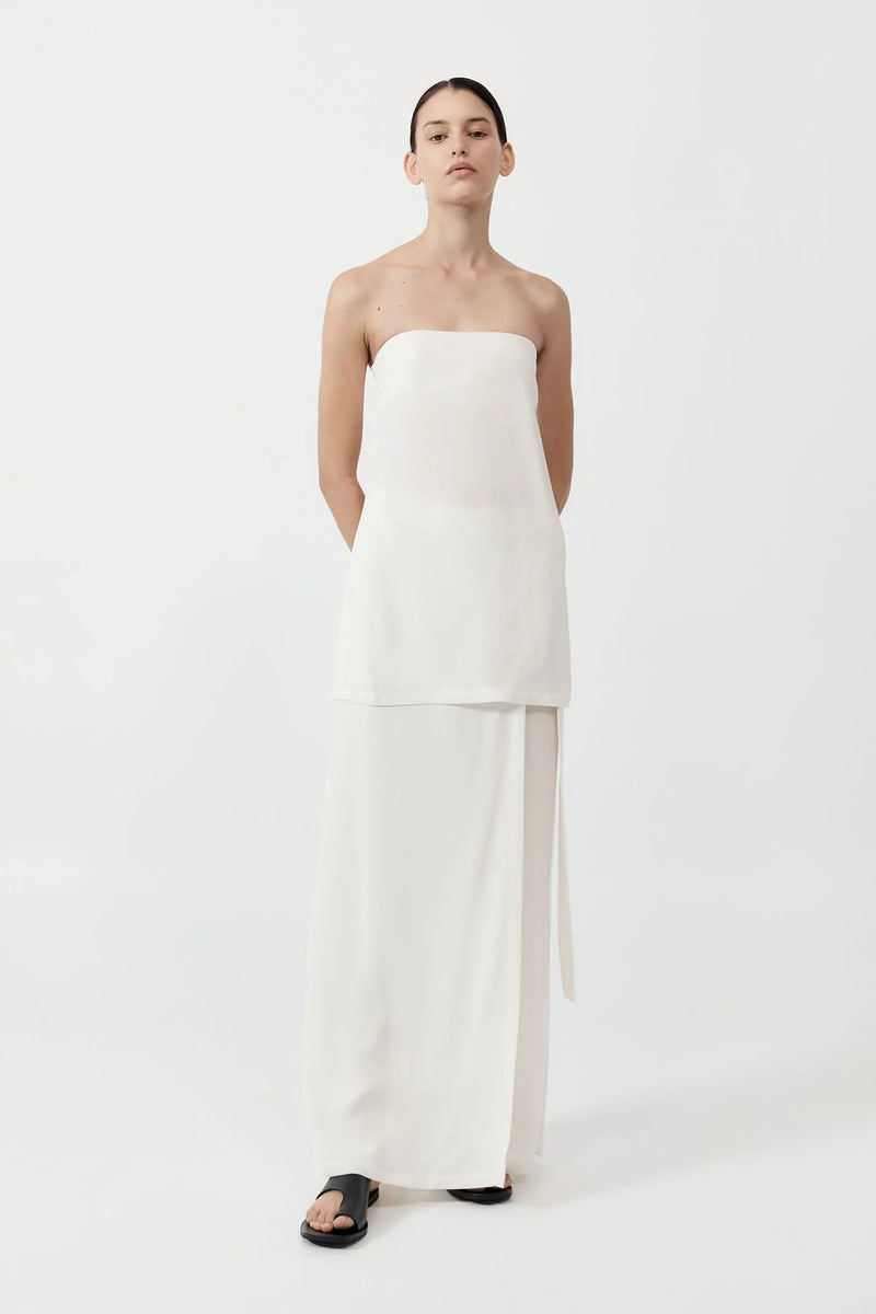 STRAPLESS BUCKLE BACK TOP OFF WHITE - ST.AGNI