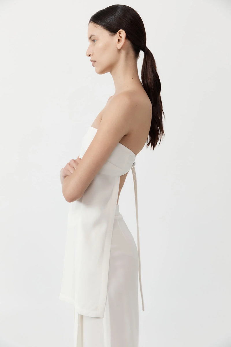 STRAPLESS BUCKLE BACK TOP OFF WHITE - ST.AGNI