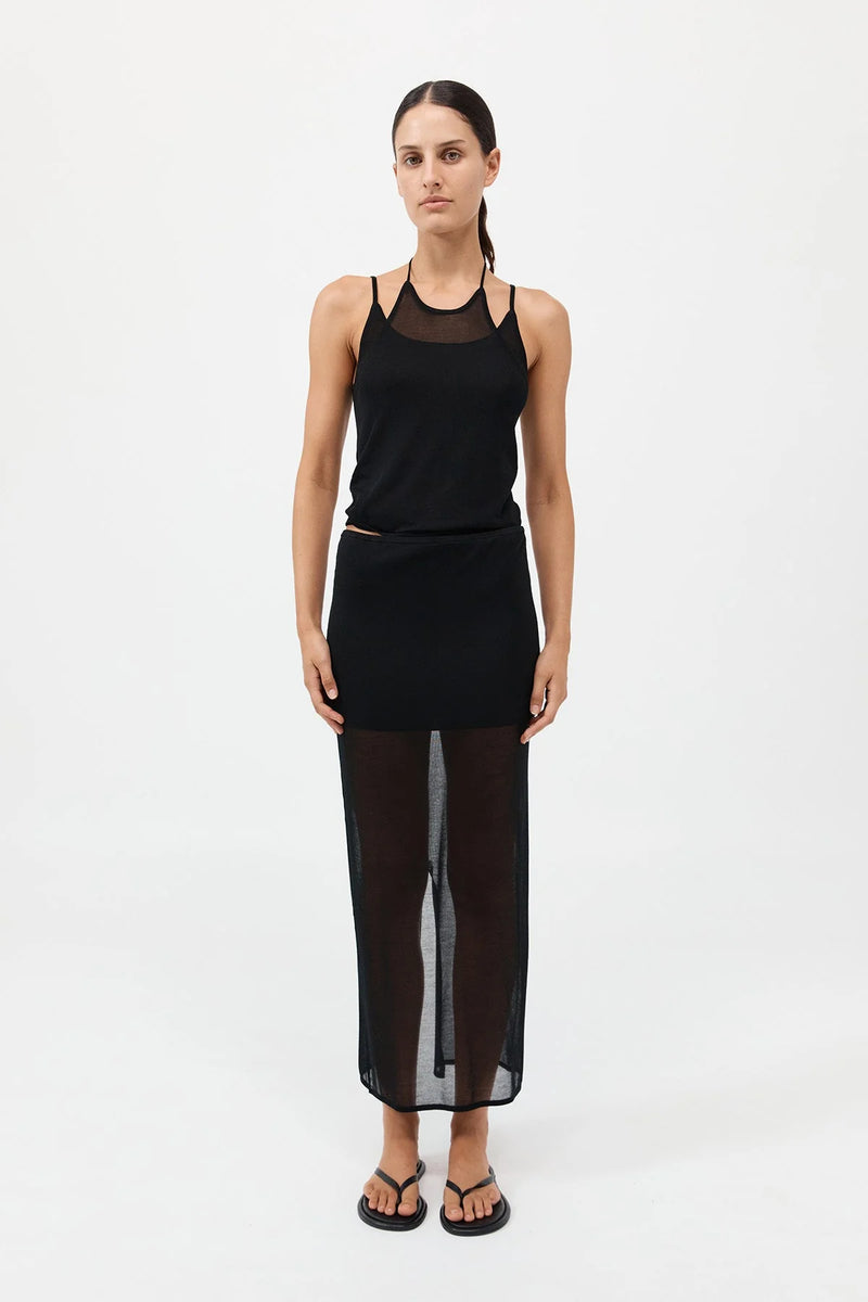 LAYERED HALTER TANK BLACK - ST.AGNI