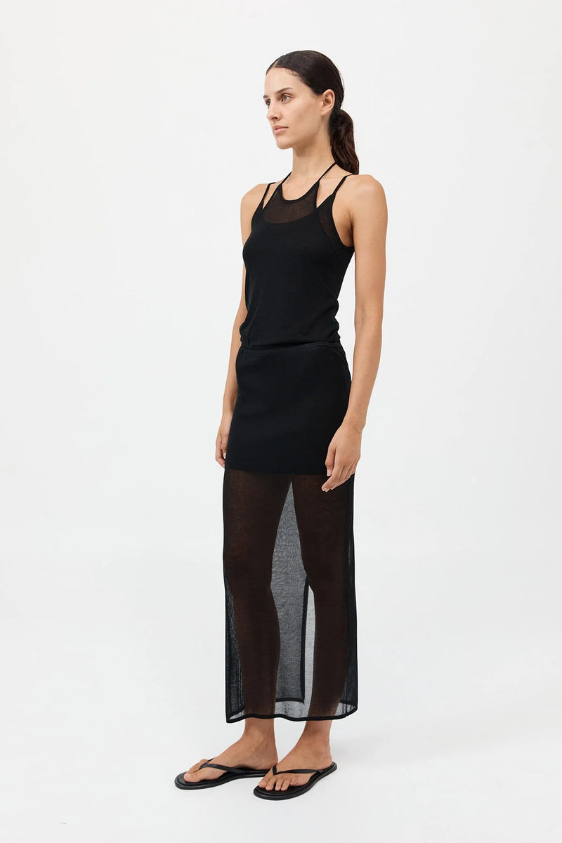 LAYERED HALTER TANK BLACK - ST.AGNI
