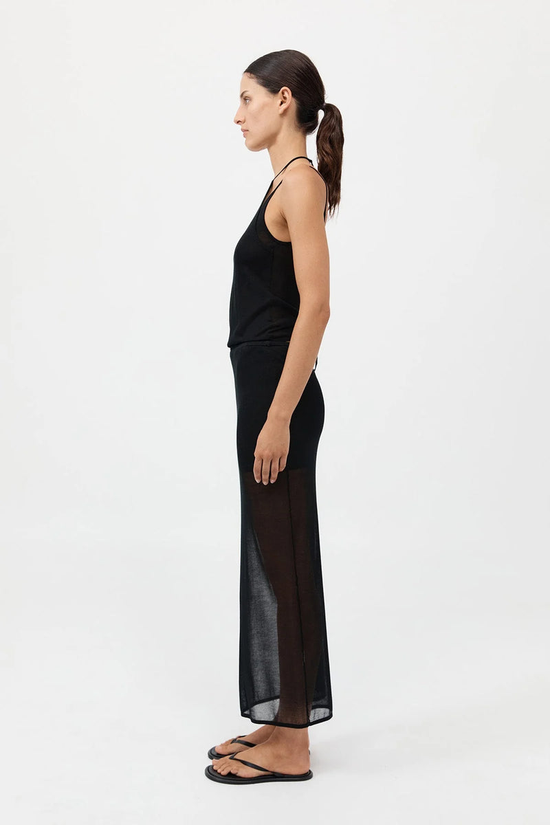 LAYERED HALTER TANK BLACK - ST.AGNI