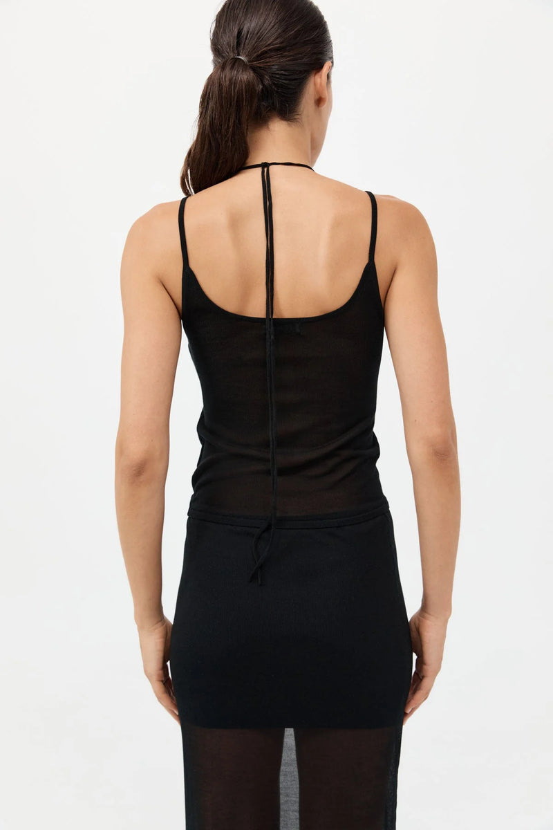 LAYERED HALTER TANK BLACK - ST.AGNI
