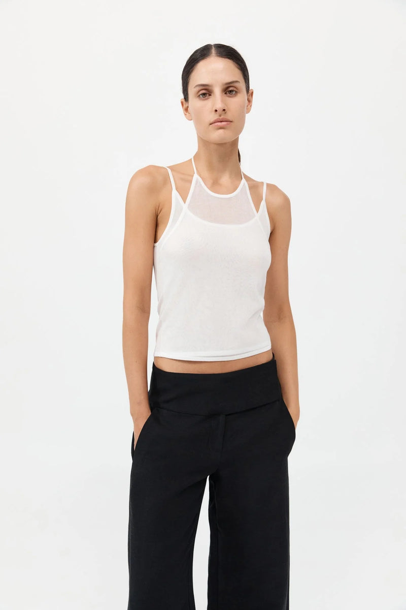 LAYERED HALTER TANK WHITE - ST.AGNI