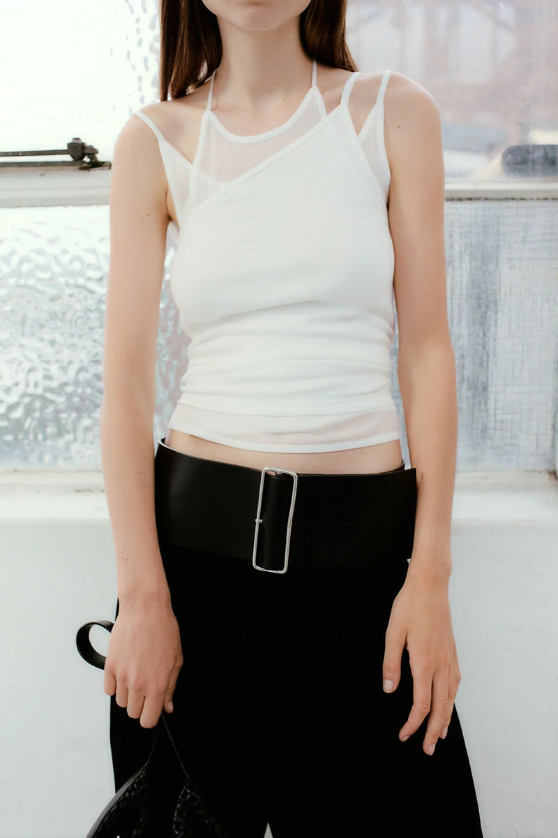 LAYERED HALTER TANK WHITE - ST.AGNI