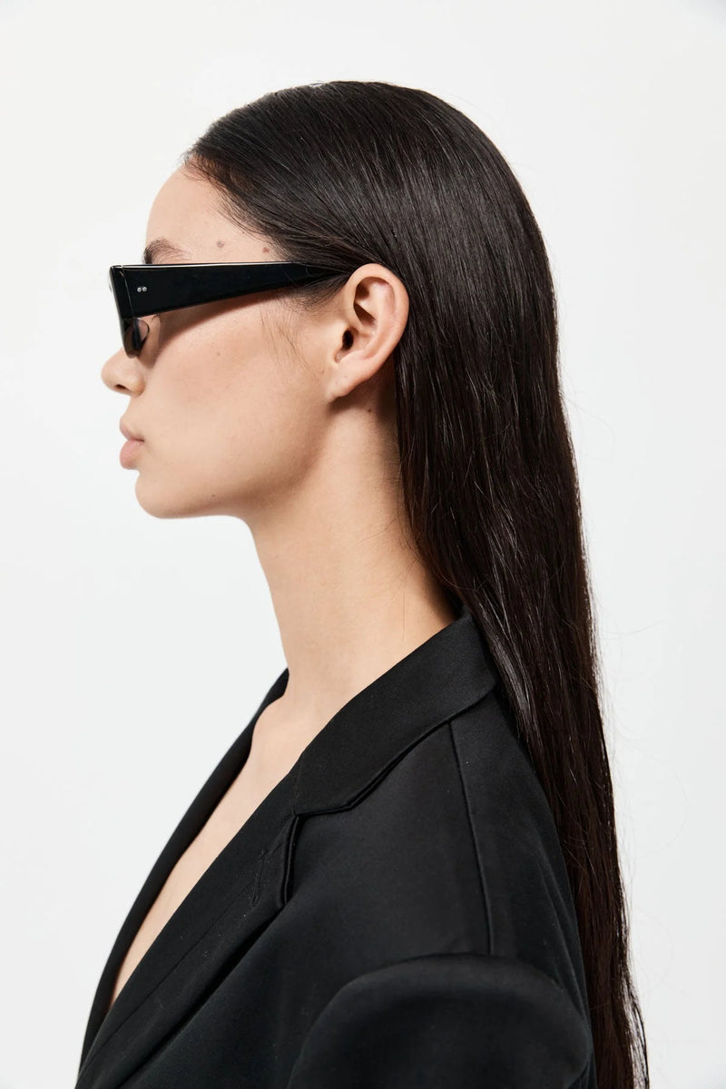 EVERYDAY RECTANGLE SUNGLASSES BLACK - ST.AGNI
