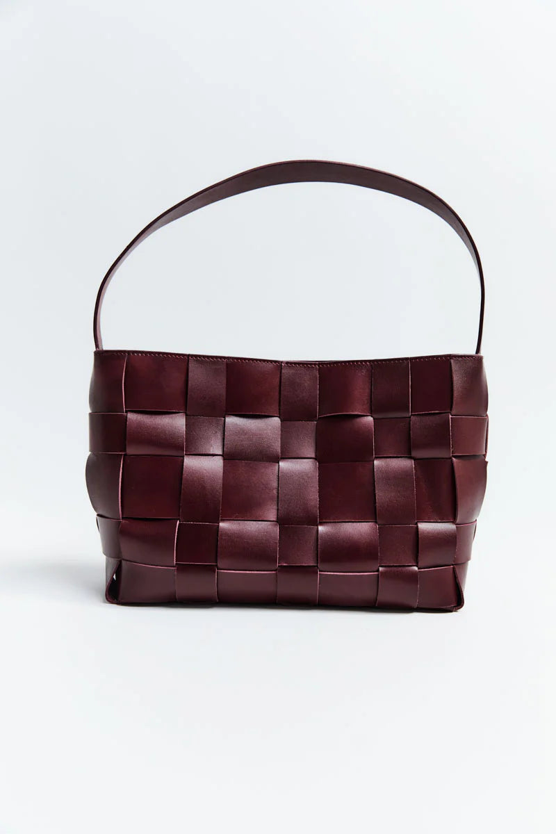 WOVEN MINI TOTE PLUM - ST.AGNI