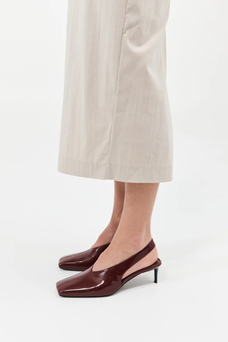 SQUARE TOE SLING BACK HEEL PLUM - ST.AGNI