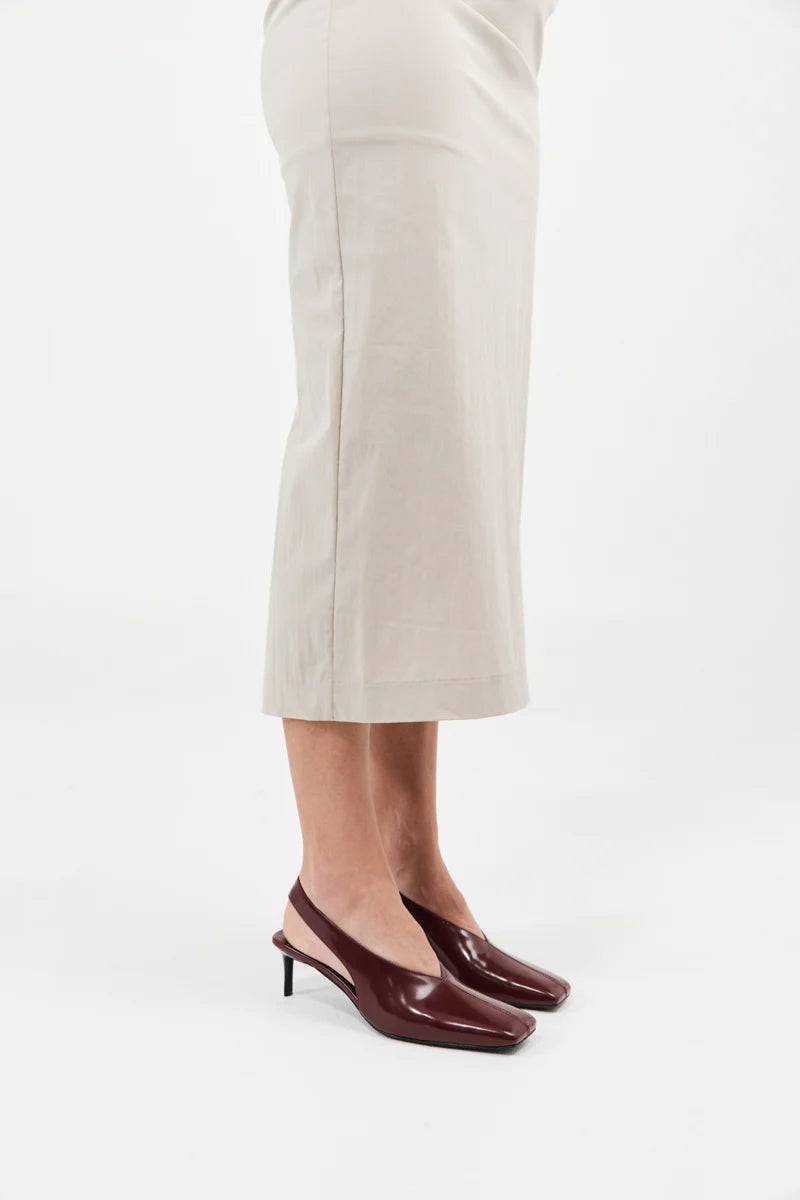 SQUARE TOE SLING BACK HEEL PLUM - ST.AGNI