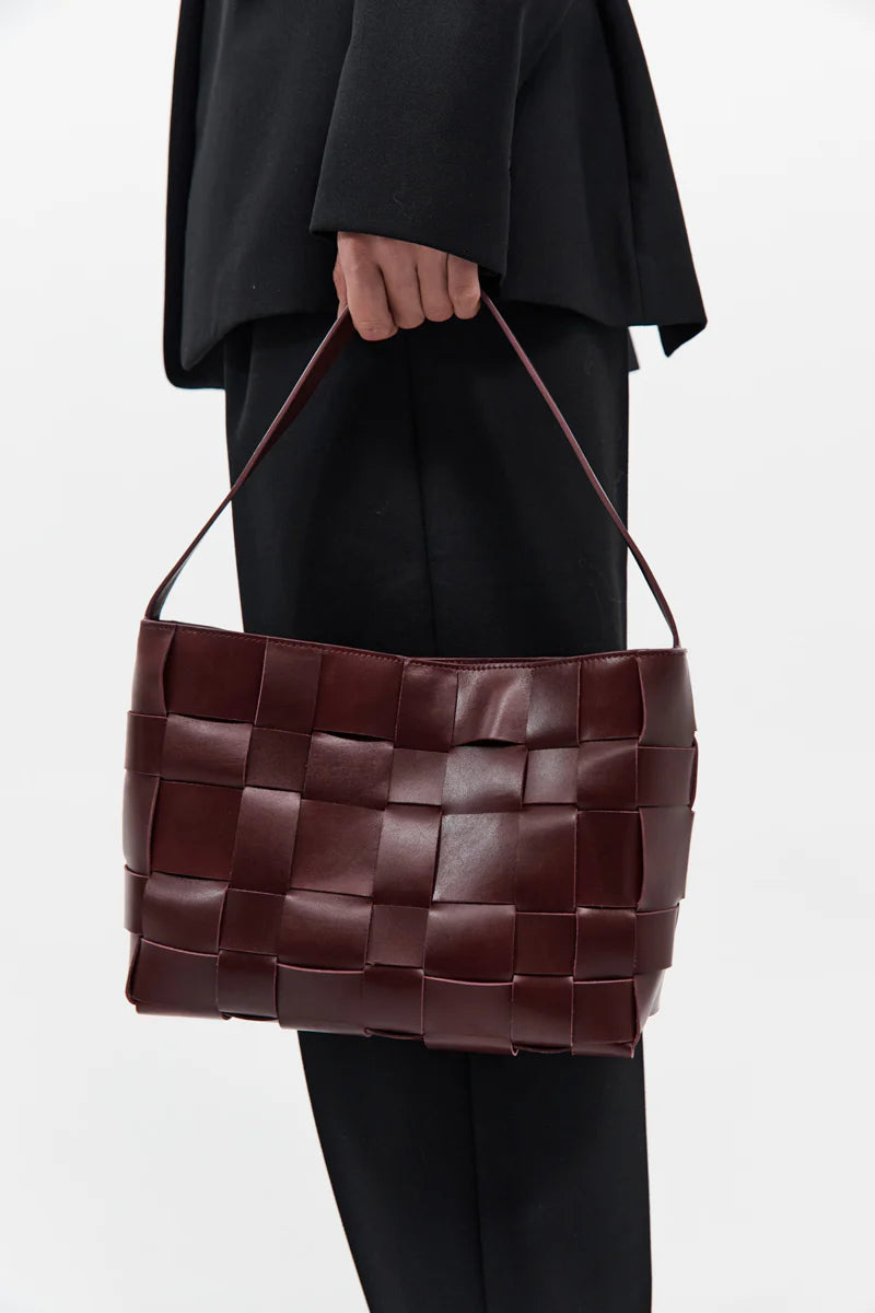 WOVEN MINI TOTE PLUM - ST.AGNI