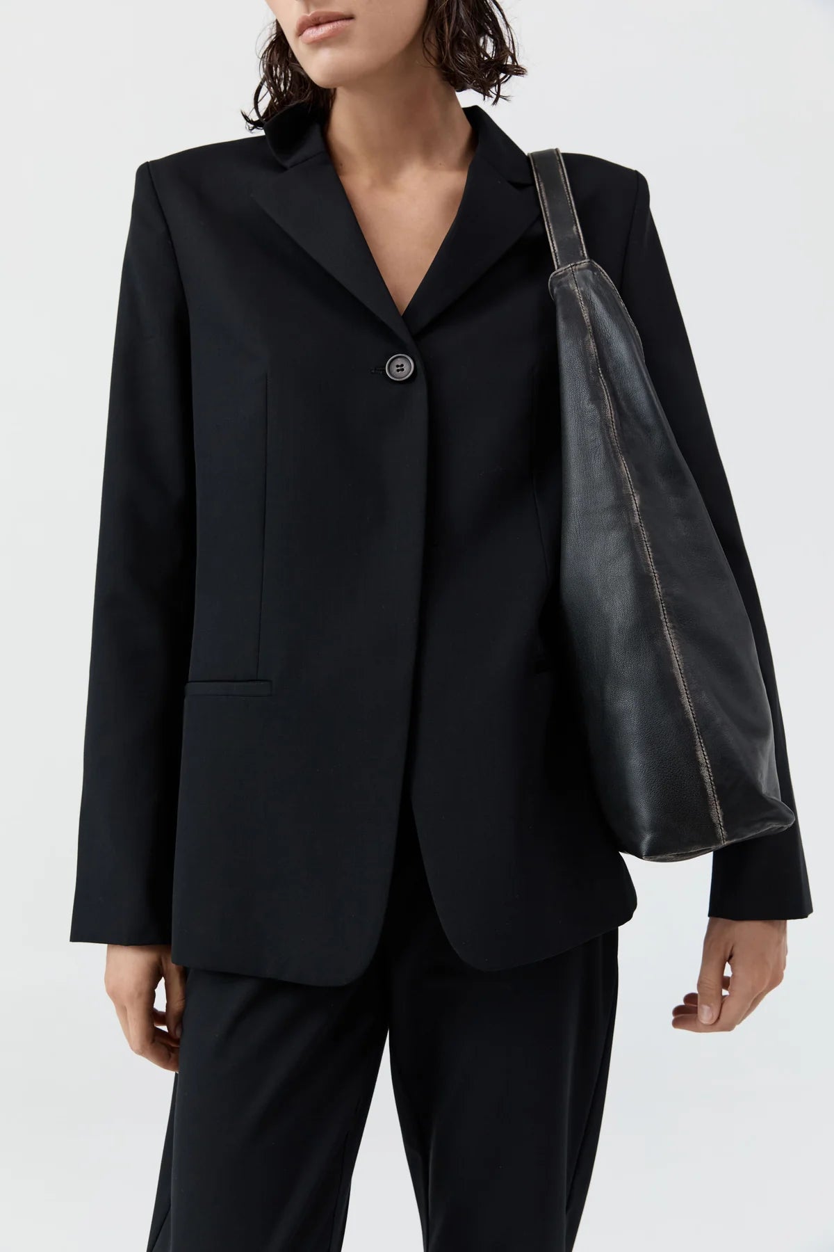 BRUSHED LARGE TOTE BLACK