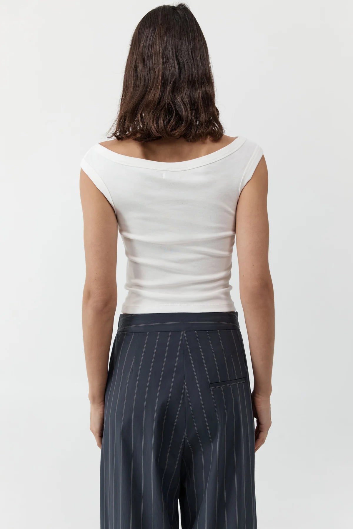 ORGANIC COTTON OFF SHOULDER TOP WHITE