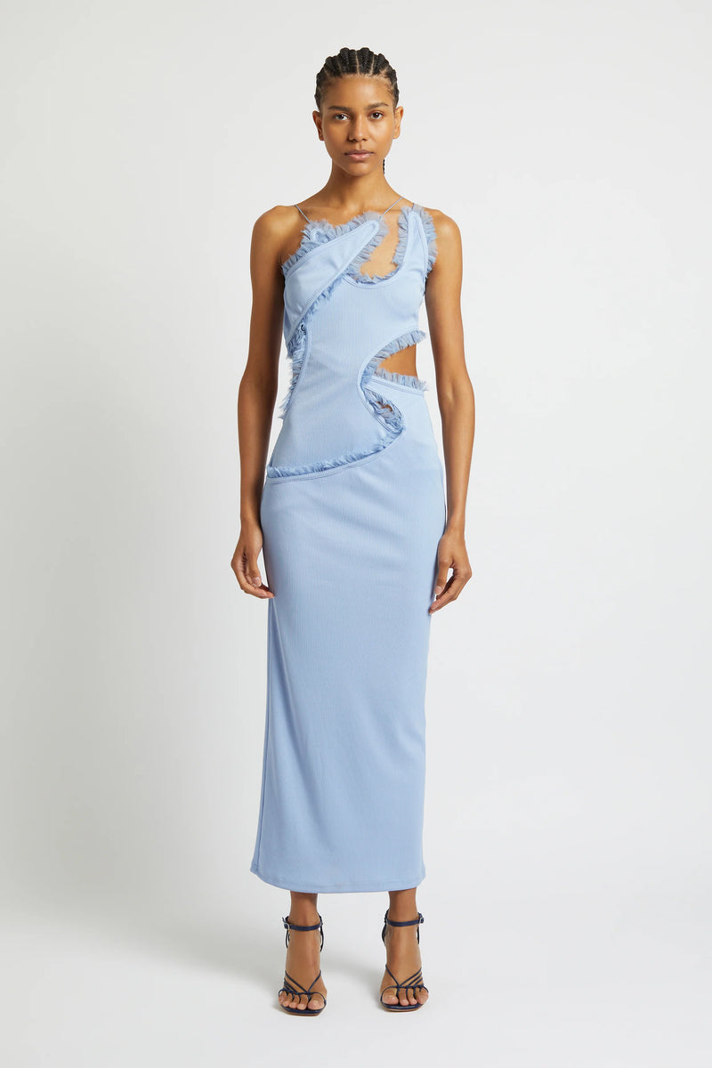 CARINA INTERLINKED DRESS CORNFLOWER - CHRISTOPHER ESBER