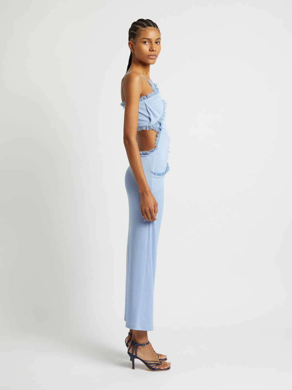 CARINA INTERLINKED DRESS CORNFLOWER