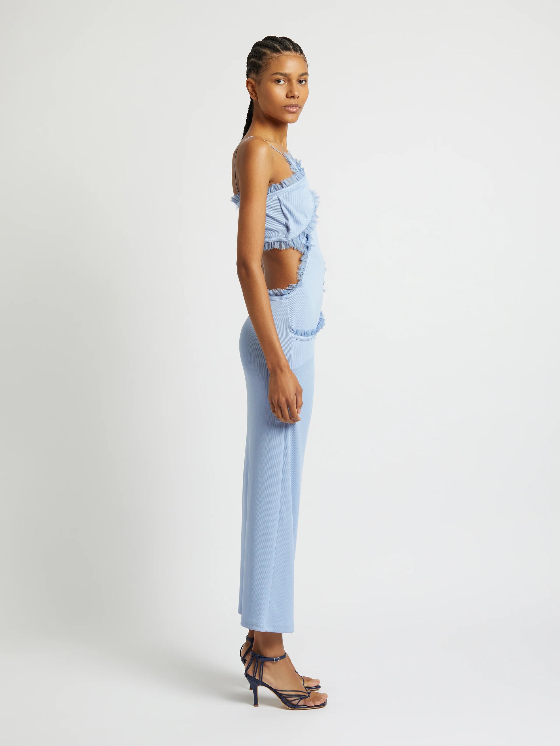 CARINA INTERLINKED DRESS CORNFLOWER