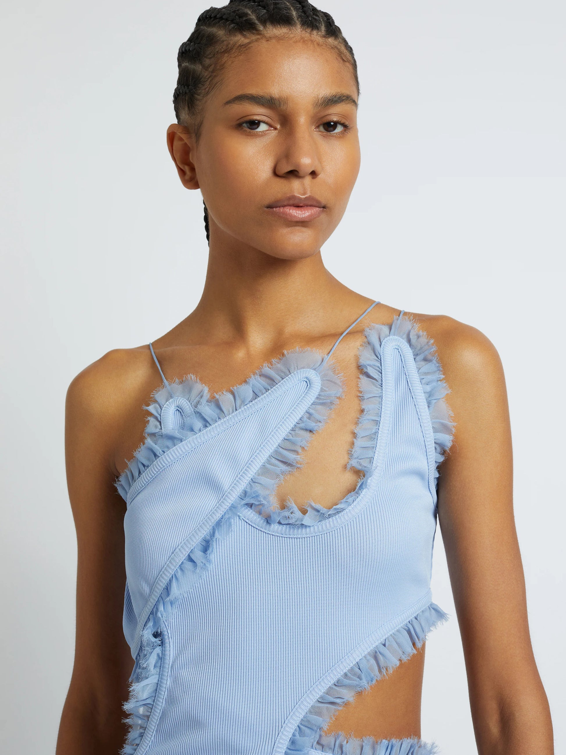 CARINA INTERLINKED DRESS CORNFLOWER