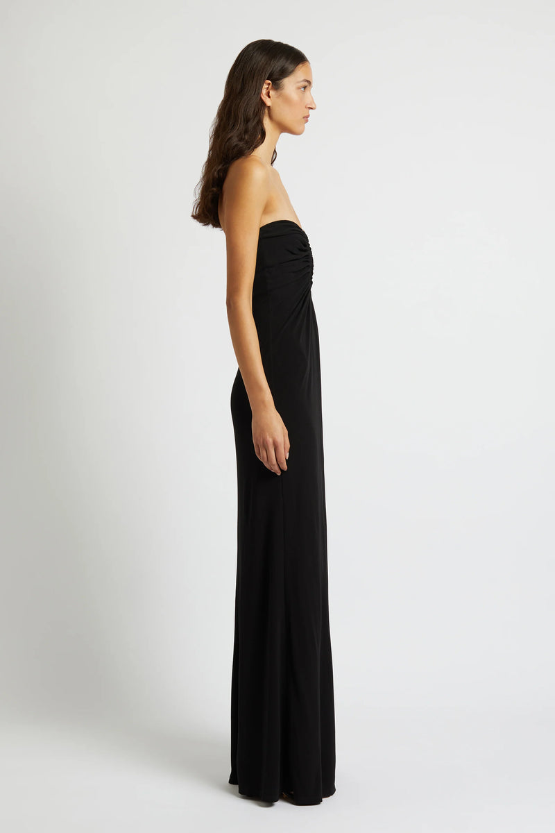 ARCED PALM STRAPLESS DRESS BLACK - CHRISTOPHER ESBER