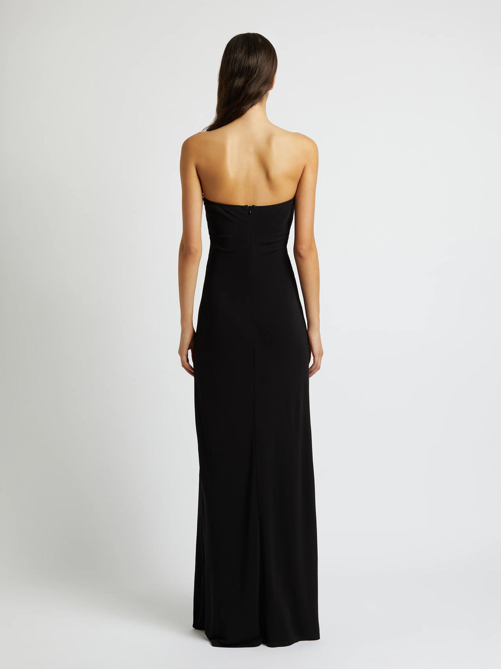 ARCED PALM STRAPLESS DRESS BLACK